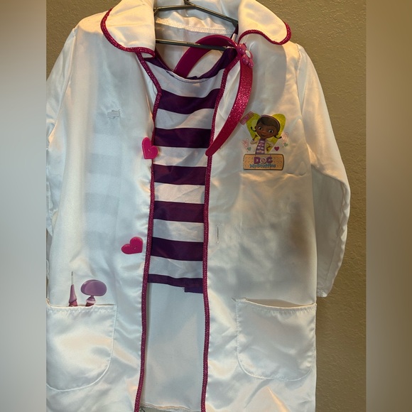 Doc McStuffins Girls Doctor Dressup Costume with Headband - White and Purple - Picture 6 of 6